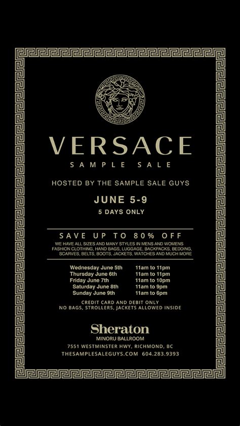 versace outlet store locations|versace sample sale 2024 locations.